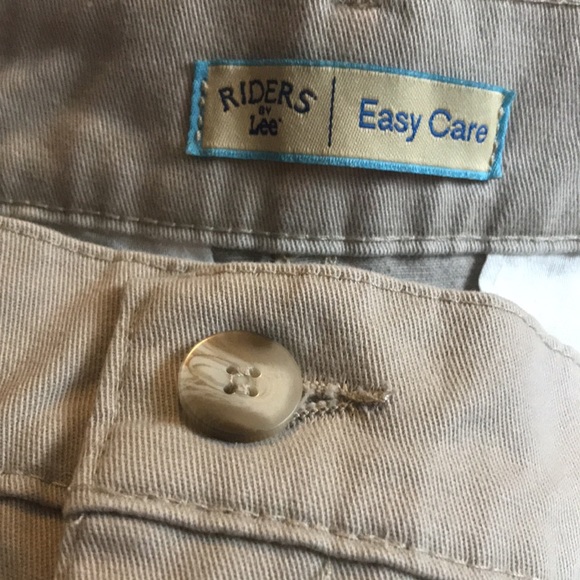 Riders by Lee Tan Khaki Zip Button Front, Back Button Slit Pockets Casual Pants - Picture 7 of 9